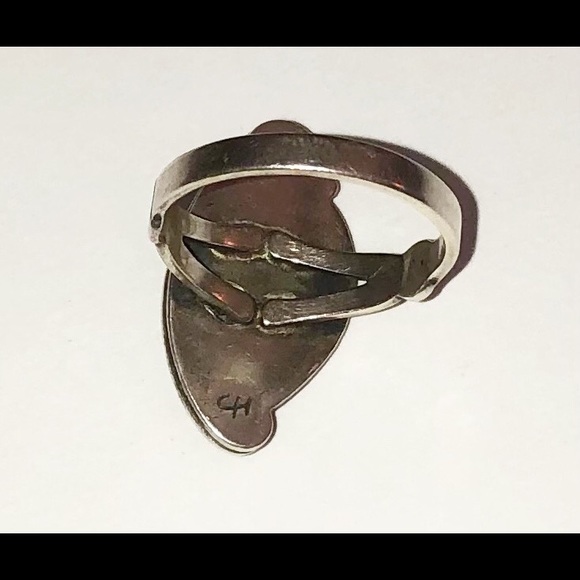 Vintage Navajo signed CH (Chad Hoskie) Size 5.5 925 Ring Or Pinky Ring. R2 - Picture 5 of 10